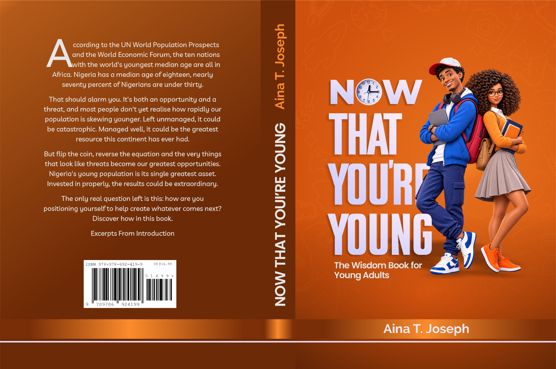 Full cover spread of Now That You're Young by Aina T. Joseph